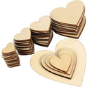 1X(160 Piece Wooden Heart Blank Wooden Heart Embellishment 30/40/50/80 Mm W