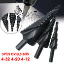 1PC/3PCS 4-32mm 4-20mm 4-12mm HSS Cobalt Step Drill Bit Nitrogen Spiral Grooved Hole Cutter