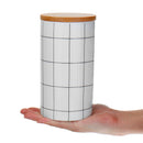 Ceramic Storage Jars Wooden Lids Tea Sugar Coffee Canisters Kitchen Container