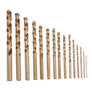 Drillpro 15pcs 1.5-10mm HSS M35 Cobalt Twist Drill Bit for Metal Stainless Steel Aluminium Copper