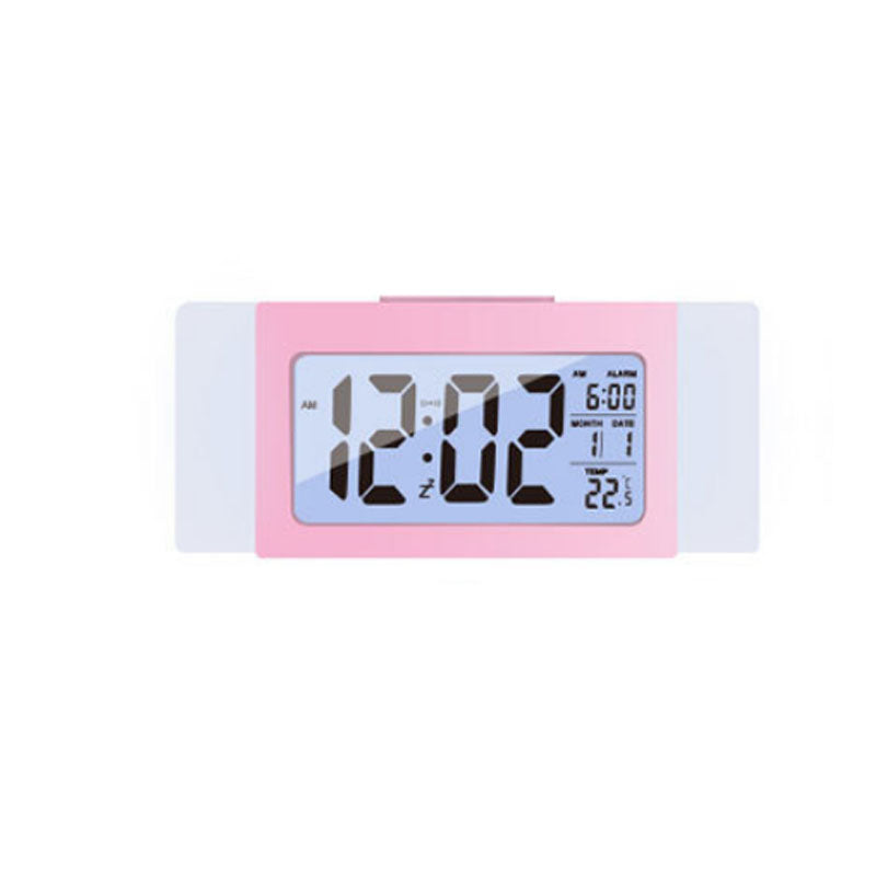 Smart Light Sense LCD 12/24H Alarm Clock Temperature Week Data Display Big Screen Mute Snooze Alarm Clock Office Home Decorations