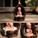 Ceramic Backflow Incense Burner with Light Sandalwood Cone Yoga Aromatherapy Gifts Home Decor