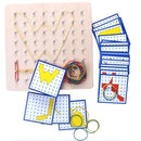 Wooden Montessori Nail Geoboard with Cards Math Learning Education Kids Toys