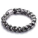 Casting Stainless Steel Skeleton Skull Chain Bracelet Men Silver Jewelry Gift