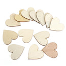 1X(100 Pieces 40Mm Heart Wood Slices Slices For Diy Craft Embellishments Na