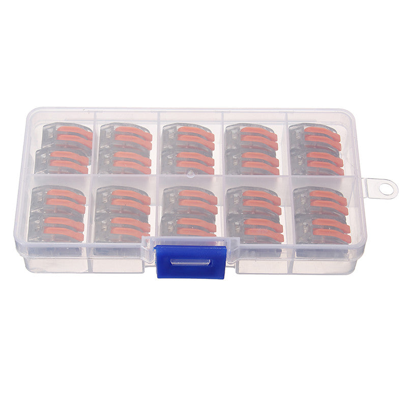 Excellway ET15 20Pcs 2 Pin Spring Terminal Block Electric Cable Wire Connector