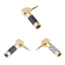 3pcs Stereo Audio Adapter Plug 2.5mm Male Connector 4 Pole Right Angle