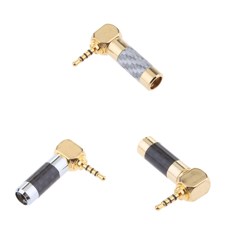 3pcs Stereo Audio Adapter Plug 2.5mm Male Connector 4 Pole Right Angle