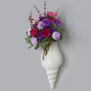 Modern White Ceramic Sea Shell Conch Flower Vase Wall Hanging Home Decor Li