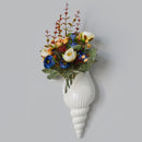 Modern White Ceramic Sea Shell Conch Flower Vase Wall Hanging Home Decor Li