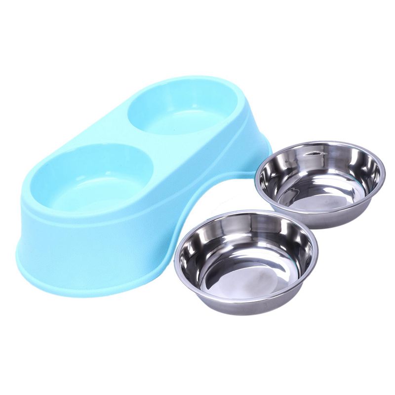 Stainless Steel Double Pet Bowls for Dog Puppy Cats Food Water Feeder Pets