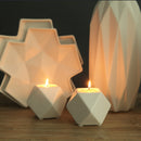 Hexagon White Ceramic Tealight Candle Holders Tabletop Decorative CandlesticL9I8