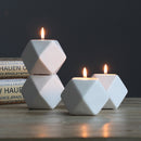 Hexagon White Ceramic Tealight Candle Holders Tabletop Decorative CandlesticL9I8