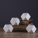 Hexagon White Ceramic Tealight Candle Holders Tabletop Decorative CandlesticL9I8
