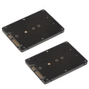 2Pcs M.2 NGFF (SATA) B-Key SSD to 2.5" SATA Adapter Card with Case Enclosure