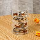 4 Layers Rotary Jewelry Storage Box Organizer Portable Earring Ring Display Case Holder
