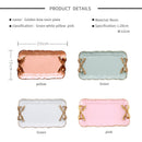 European Style Bow Cake Storage Trays Makeup Organizer Dessert Plate Square N7R9