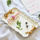 European Style Bow Cake Storage Trays Makeup Organizer Dessert Plate Square N7R9