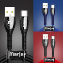 Marjay 3A Micro USB Type C Fast Charging Lace Zinc Alloy Weaving Mobile Phone Data Cable For HUAWEI P30 Oneplus 7 XIAOMI MI9 S10 S10+