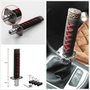 Universal Samurai Sword Gear Shift Knob Shifter Katana Metal Black+Red 15cm D5M4