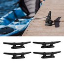 4PCS High Quality Nylon Boat Dock Deck Marine Line Rope Yacht Cleat 8" Black