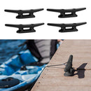 4PCS High Quality Nylon Boat Dock Deck Marine Line Rope Yacht Cleat 8" Black
