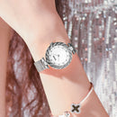 DOM G-1279 Crystal Casual Style Ladies Wrist Watch Mesh Steel Band Quartz Watch
