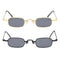 2 Pieces Small Square Punk Sunglasses Metal Rectangle Sunglasses