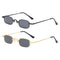 2 Pieces Small Square Punk Sunglasses Metal Rectangle Sunglasses