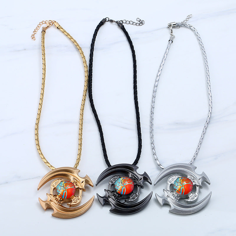 Unisex Fidget Spinner Necklace Twine Pendant Necklace for Men Women