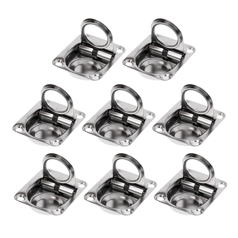 Set of 8 Marine Yacht Caravan Deck Hatch Flush Ring Pull for Boat Marine RC