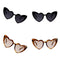 4 Pieces Fashion Heart Frame Sunglasses Retro Style Luxury Design Party Glasses