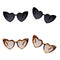 4 Pieces Fashion Heart Frame Sunglasses Retro Style Luxury Design Party Glasses