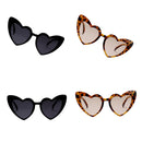 4 Pieces Fashion Heart Frame Sunglasses Retro Style Luxury Design Party Glasses