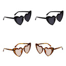 4 Pieces Fashion Heart Frame Sunglasses Retro Style Luxury Design Party Glasses