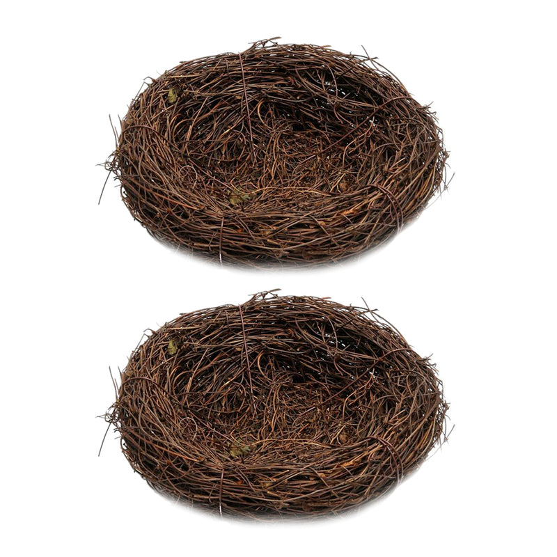 2pcs Handcrafted Rattan Bird Nest Birdhouse