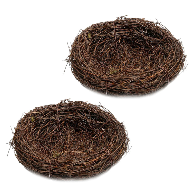 2pcs Handcrafted Rattan Bird Nest Birdhouse