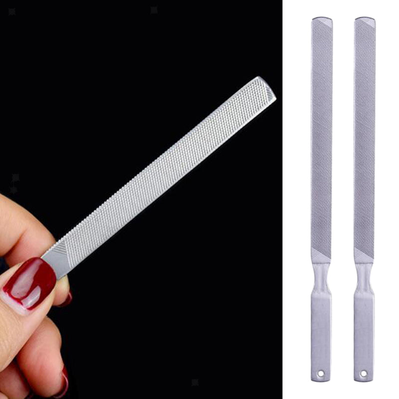 2x Double-sided Buffer Stainless Steel Nail File For