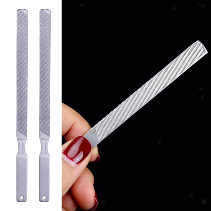 2x Double-sided Buffer Stainless Steel Nail File For