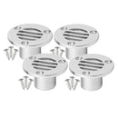 4pcs Floor Drain Scupper with Screws Stainless Steel Boat Yacht 1 Inch