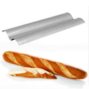 Food Grade Carbon Steel 2 Groove Wave French Bread Baking Tray For Baguette