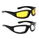 Flexible Motorcycle Goggles Clear Lens Rubber Padding UV Protection Dustproof