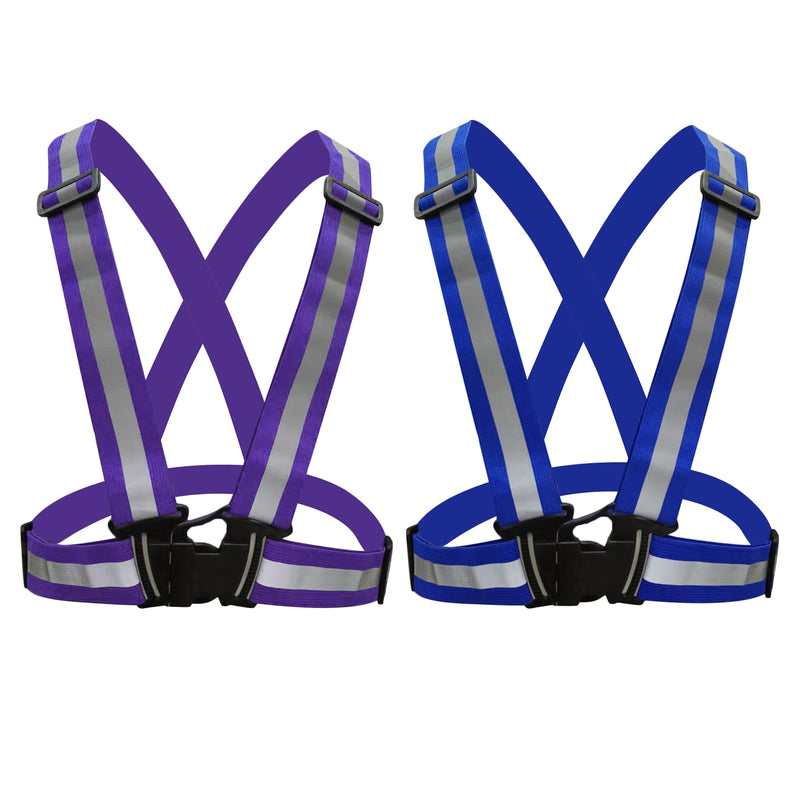 2x Adjustable Reflective Safety Vest Cycling Gear Reflective Belt Elastic