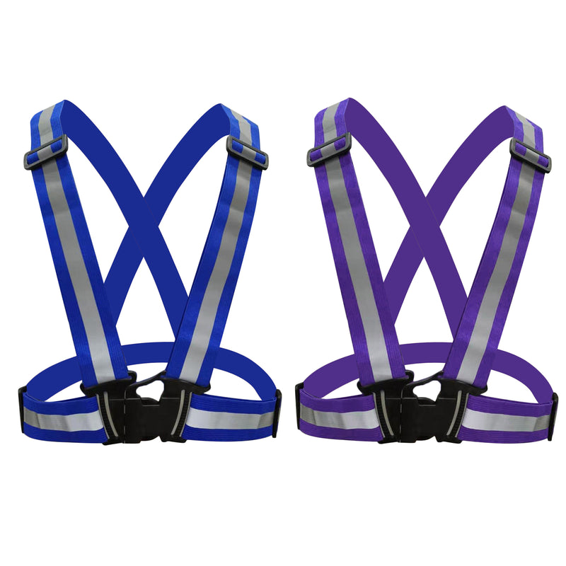 2x Adjustable Reflective Safety Vest Cycling Gear Reflective Belt Elastic