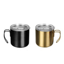 2pcs Double Walled Insulated Coffee Mugs Camping Tea Mug Cup 400ml