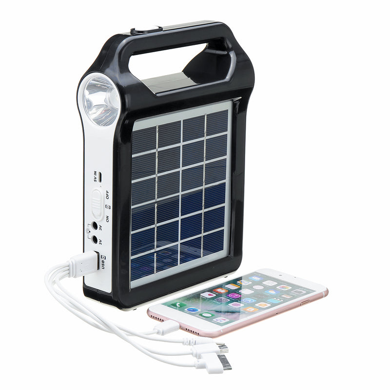 2400mAh Portable Solar Panel Charger Reusable Solar Generator System USB Port With Lamp Lighting