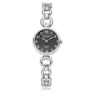 LVPAI Rhinestone Elegant Design Women Bracelet Watch Stainless Steel Quartz Watch