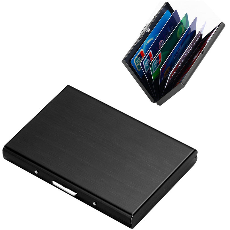 Metal Stainless Steel Black Titanium Business Card Holder Credit Card Cover ID Name Card Holder Case Storage Box