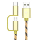 Bakeey 2 In 1 2.4A Type C Micro USB Fast Chaarging Data Cable For Huawei P30 Pro Mate 30 Xiaomi Mi9 9Pro S10+ Note 10