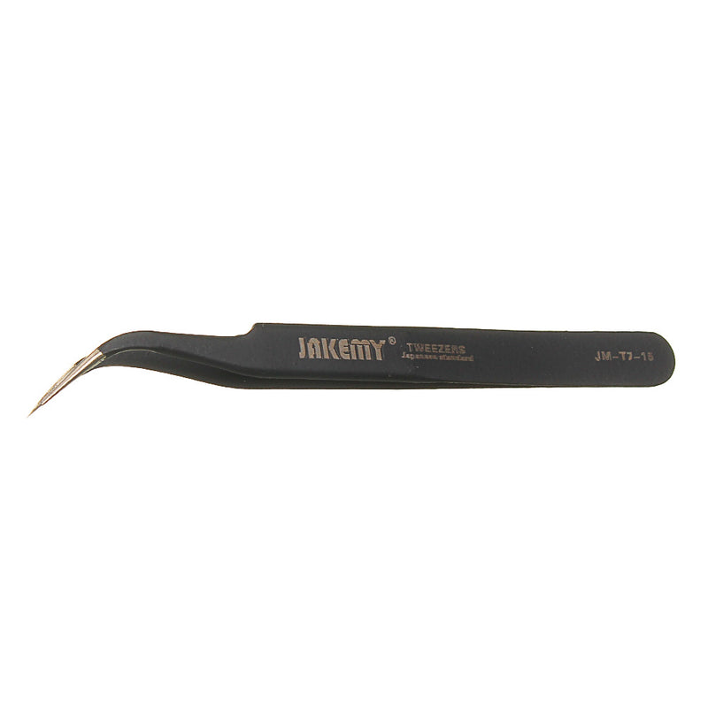 JAKEMY JM-T7-15 Stainless Steel DIY Electronic Curved End Tweezer Forceps Maintenance Tools